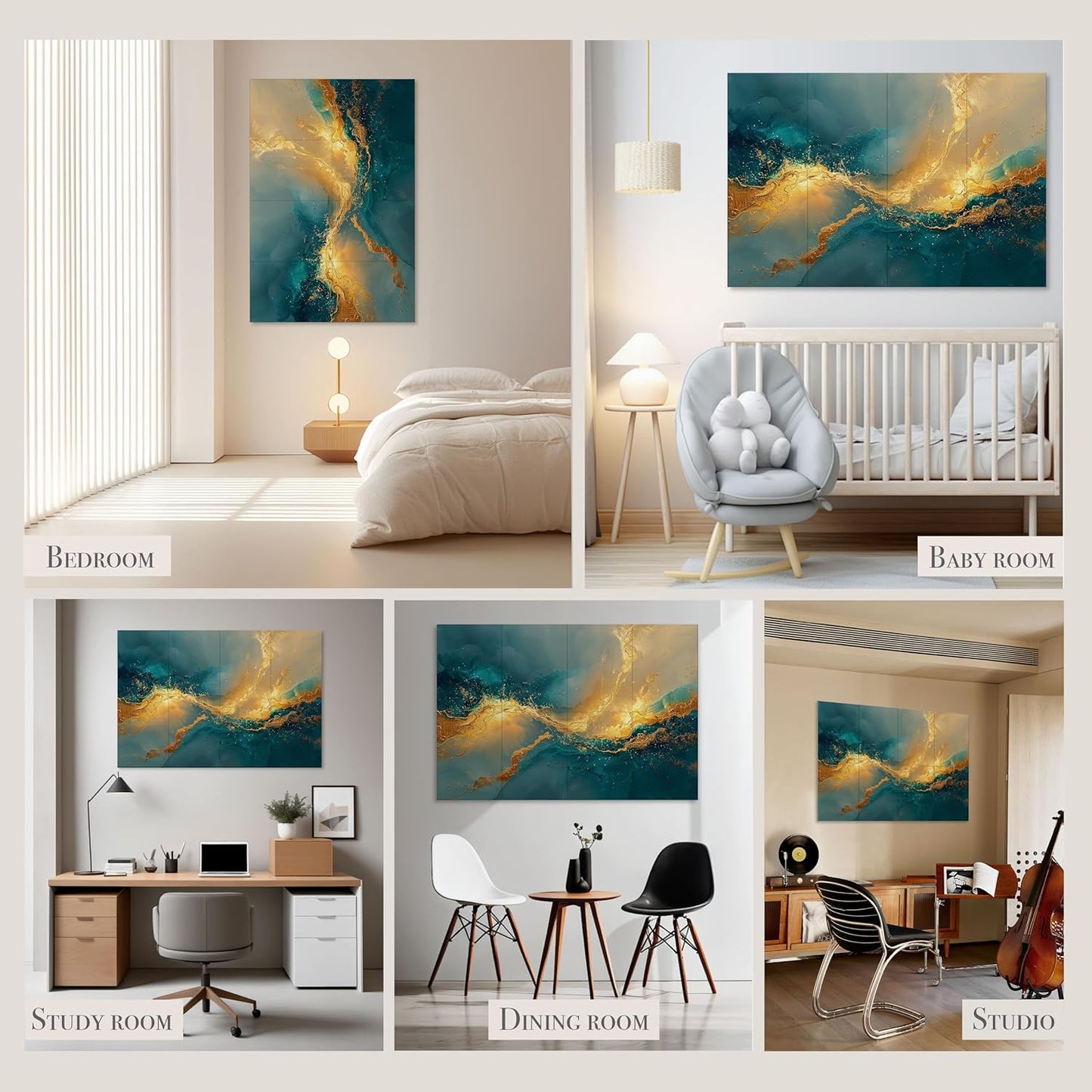Acoustical Wall Panels, 6-Piece 23.62 X 23.62 Inches Art Acoustic Panels, Decorative Acoustic Panels, Acoustic Wall Panels, Sound Absorbing Wall Art, Arcadian Vortex
