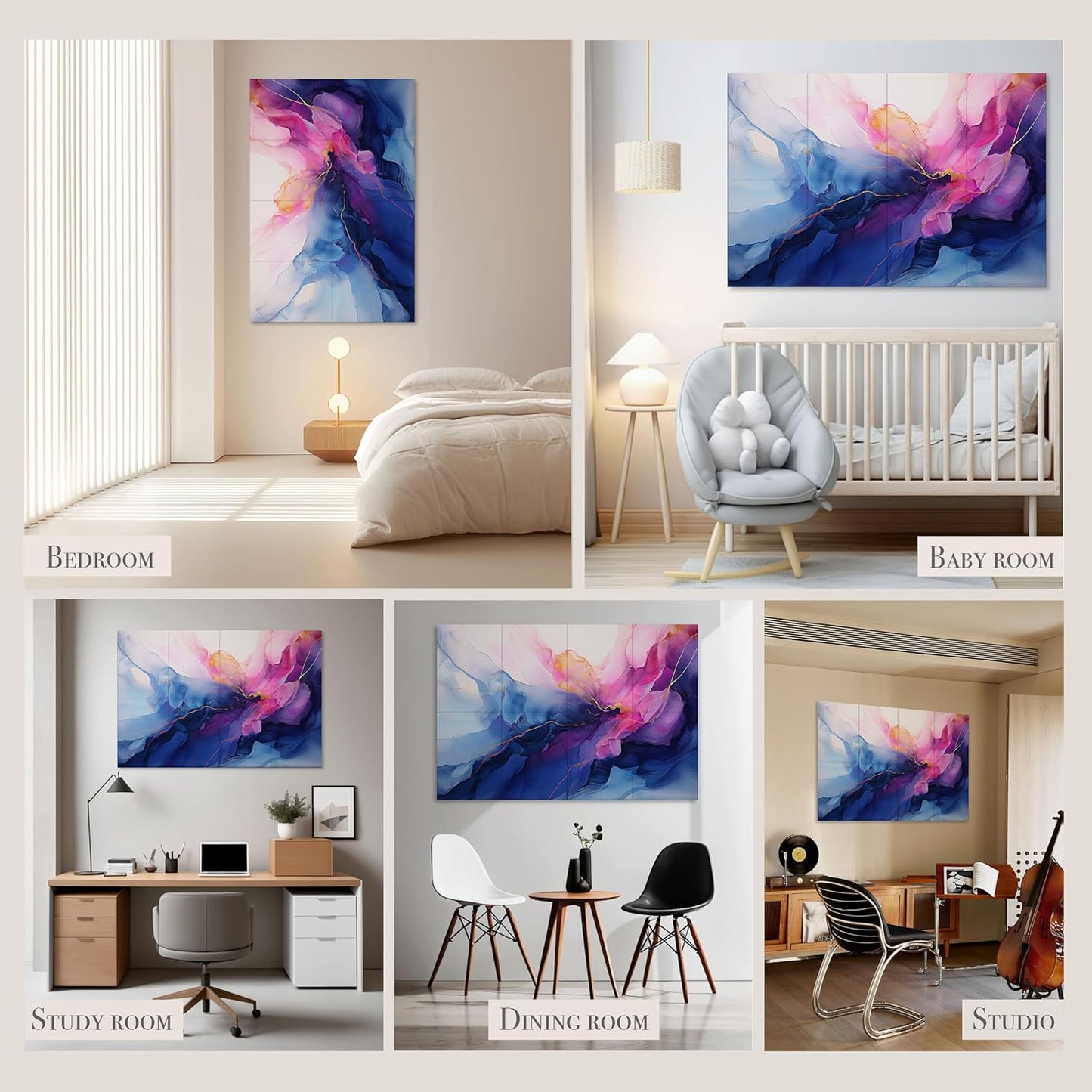 Acoustical Wall Panels, 6-Piece 23.62 X 23.62 Inches Art Acoustic Panels, Decorative Acoustic Panels, Acoustic Wall Panels, Sound Absorbing Wall Art, Arcadian Vortex