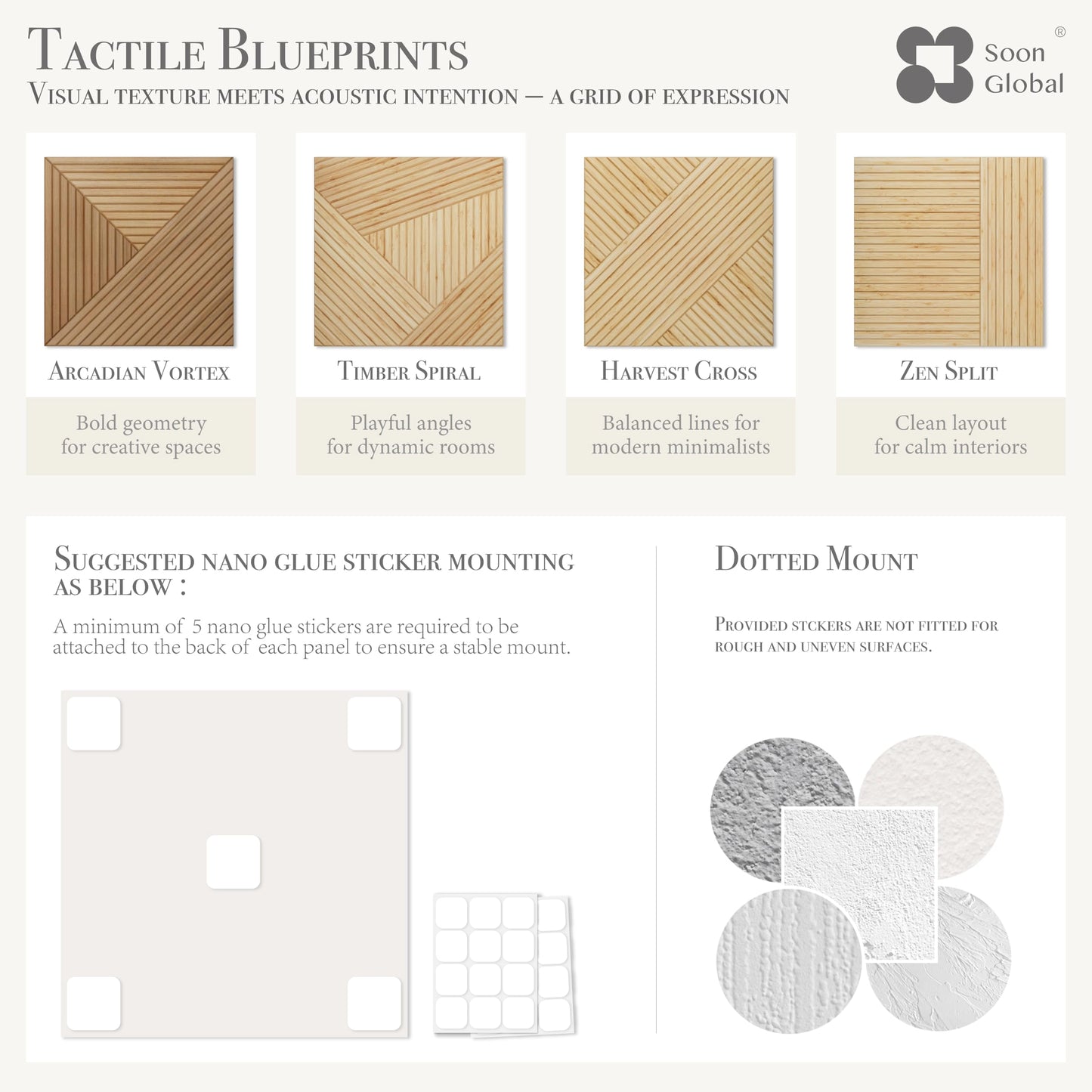 Sound-absorbing wall panels 1-Piece-23.62 X 23.62