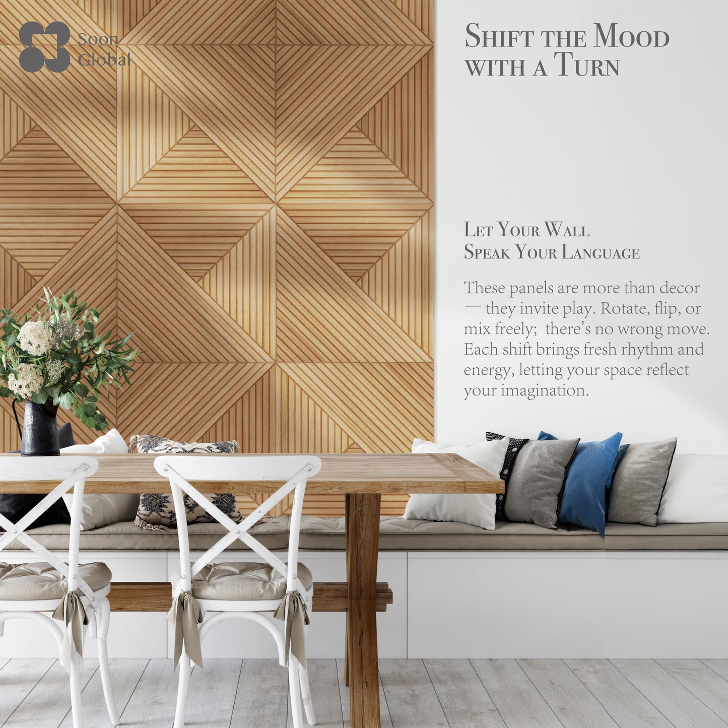 Sound-absorbing wall panels 1-Piece-23.62 X 23.62