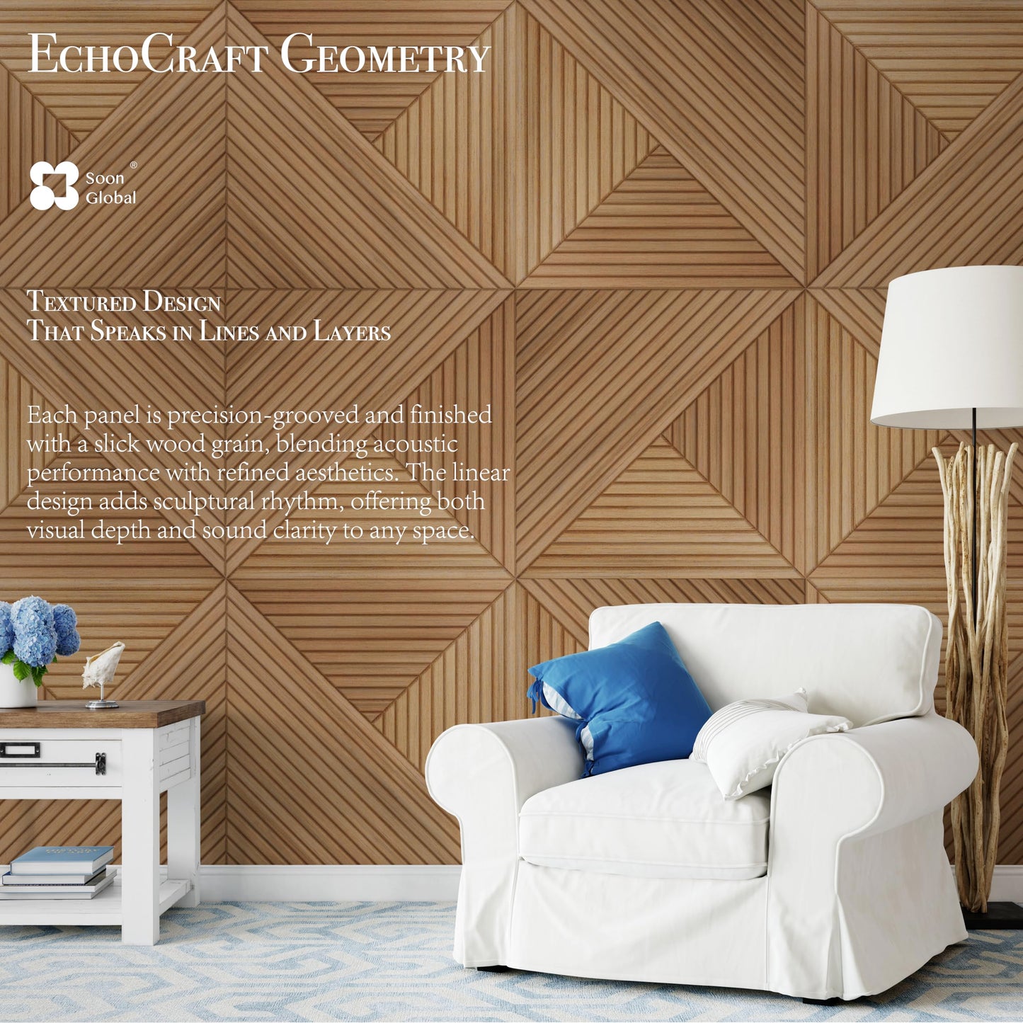Sound-absorbing wall panels 1-Piece-23.62 X 23.62