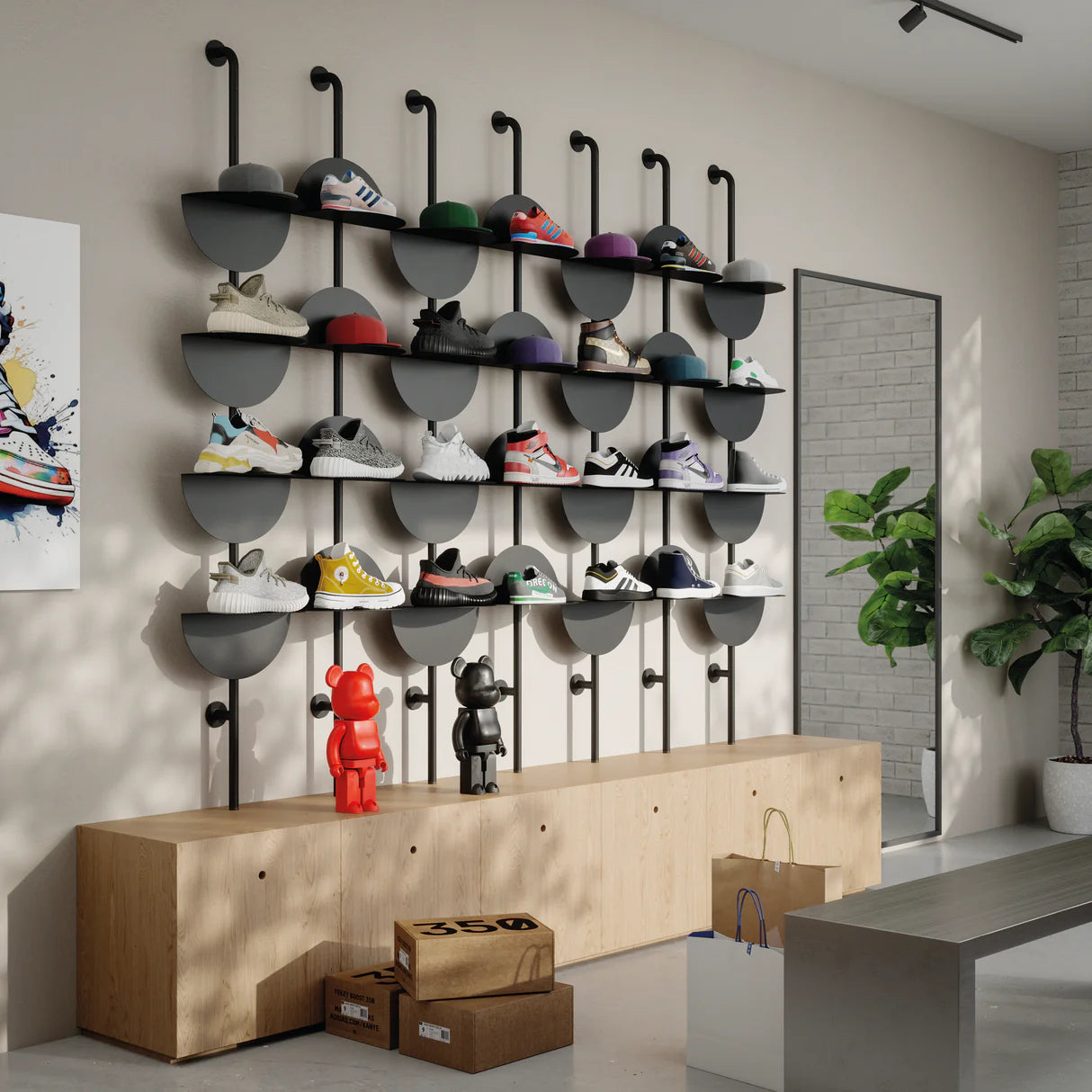 Adjustable Steel Wall-Mounted Shelf