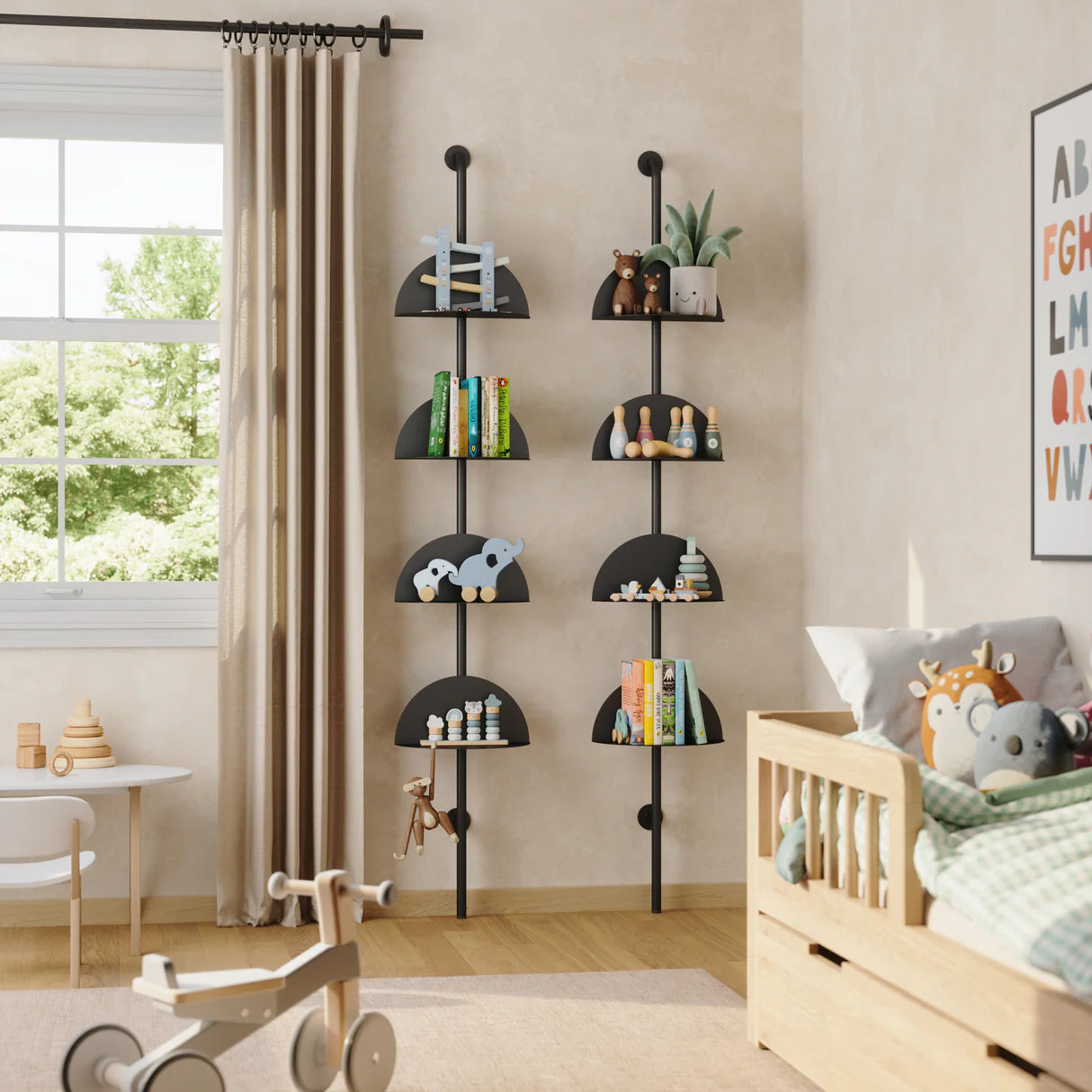 Adjustable Steel Wall-Mounted Shelf