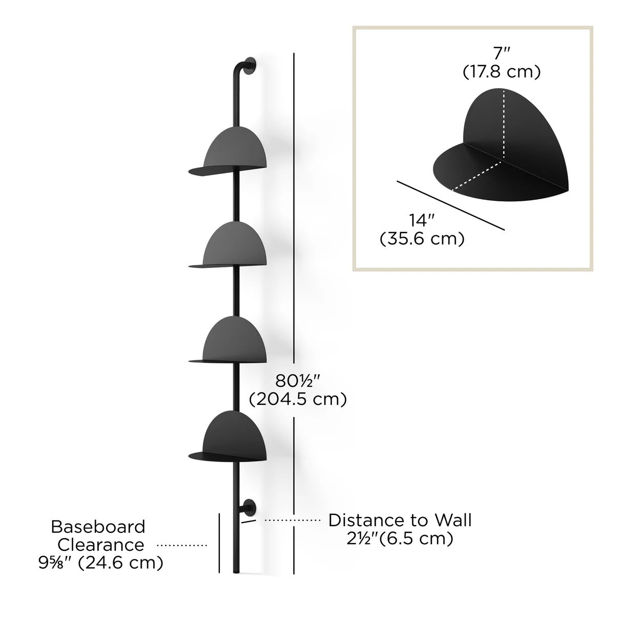 Adjustable Steel Wall-Mounted Shelf