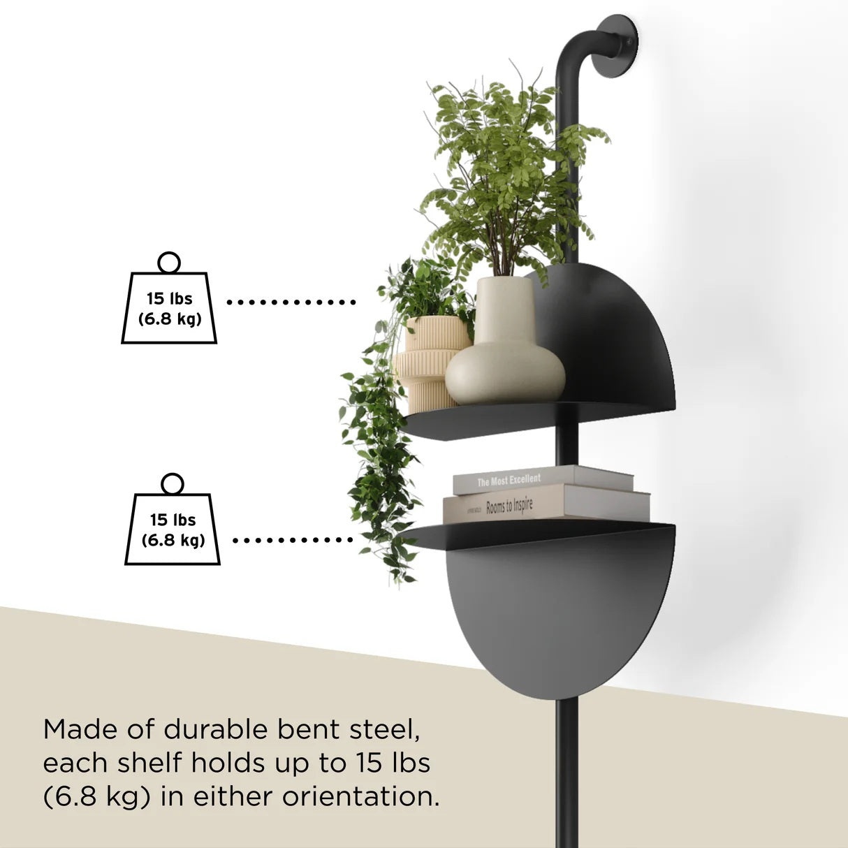Adjustable Steel Wall-Mounted Shelf