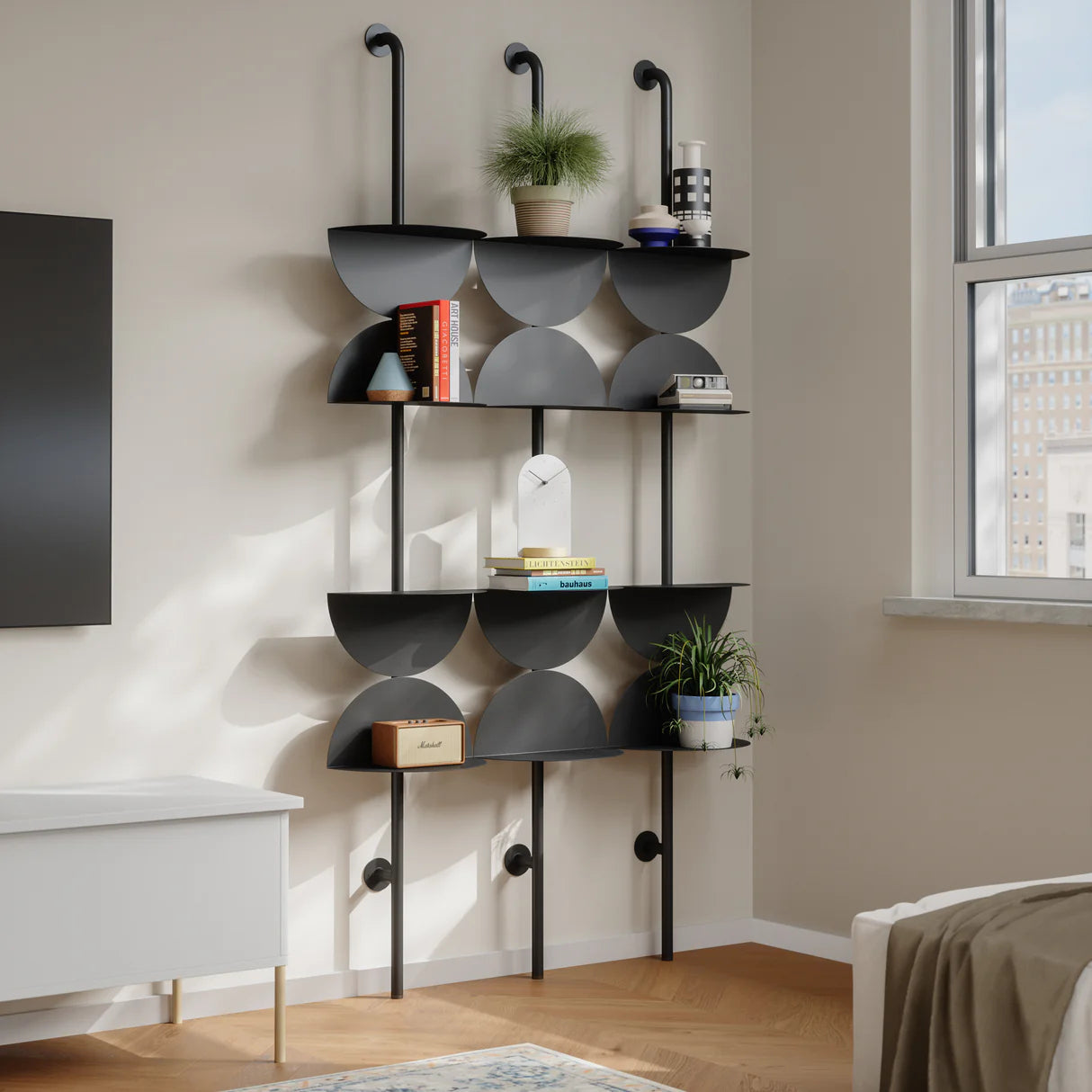 Adjustable Steel Wall-Mounted Shelf