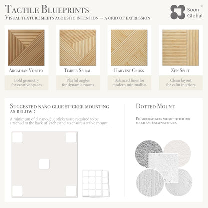 Acoustical Wall Panels, 6-Piece 23.62 X 23.62 Inches Art Acoustic Panels, Decorative Acoustic Panels, Acoustic Wall Panels, Sound Absorbing Wall Art, Arcadian Vortex
