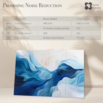 Acoustical Wall Panels, 6-Piece 23.62 X 23.62 Inches Art Acoustic Panels, Decorative Acoustic Panels, Acoustic Wall Panels, Sound Absorbing Wall Art, Arcadian Vortex